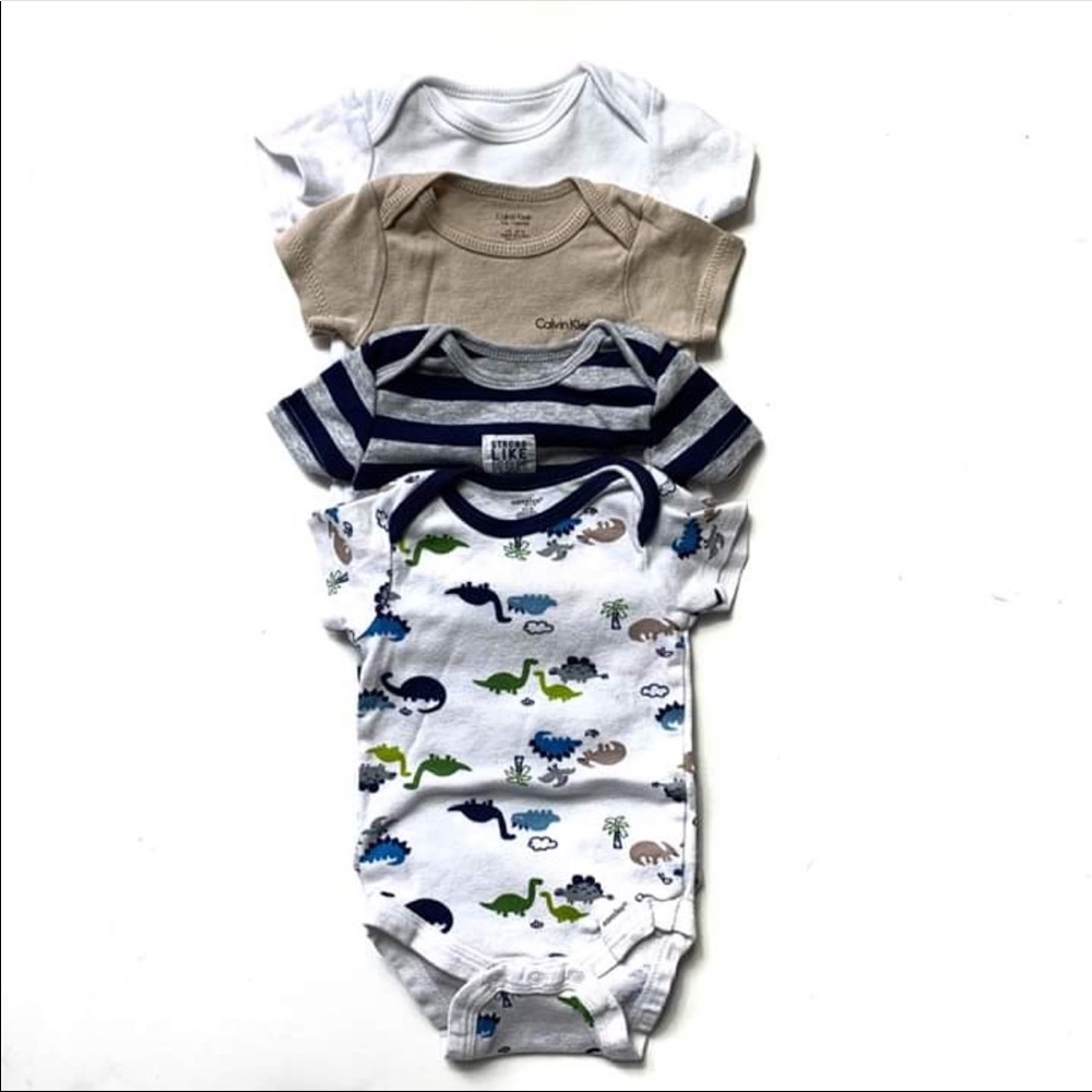 Boys 3-6 month Onesie Lot of 4 Calvin Klein ect.